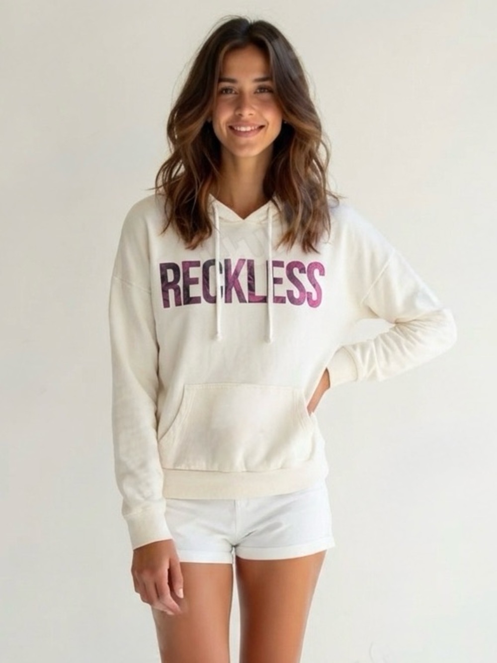 Young & Reckless | Crop Graphic Logo Hoodie Size Medium